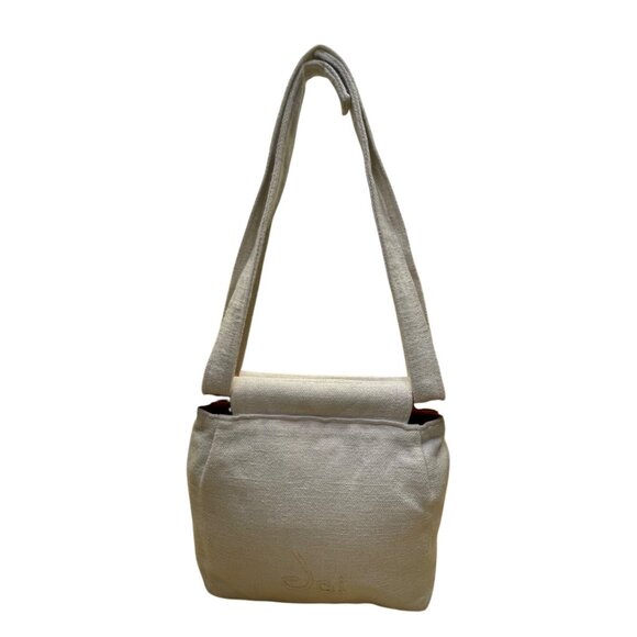 Thistle Needleworks Linen Floral Embroidered With Wooden Accents Shoulder Bag - Picture 3 of 7